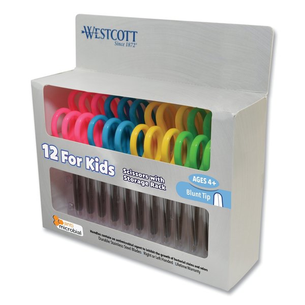 Westcott Kids Scssors, Antimicrobial, Blunt, 5", PK12 14871